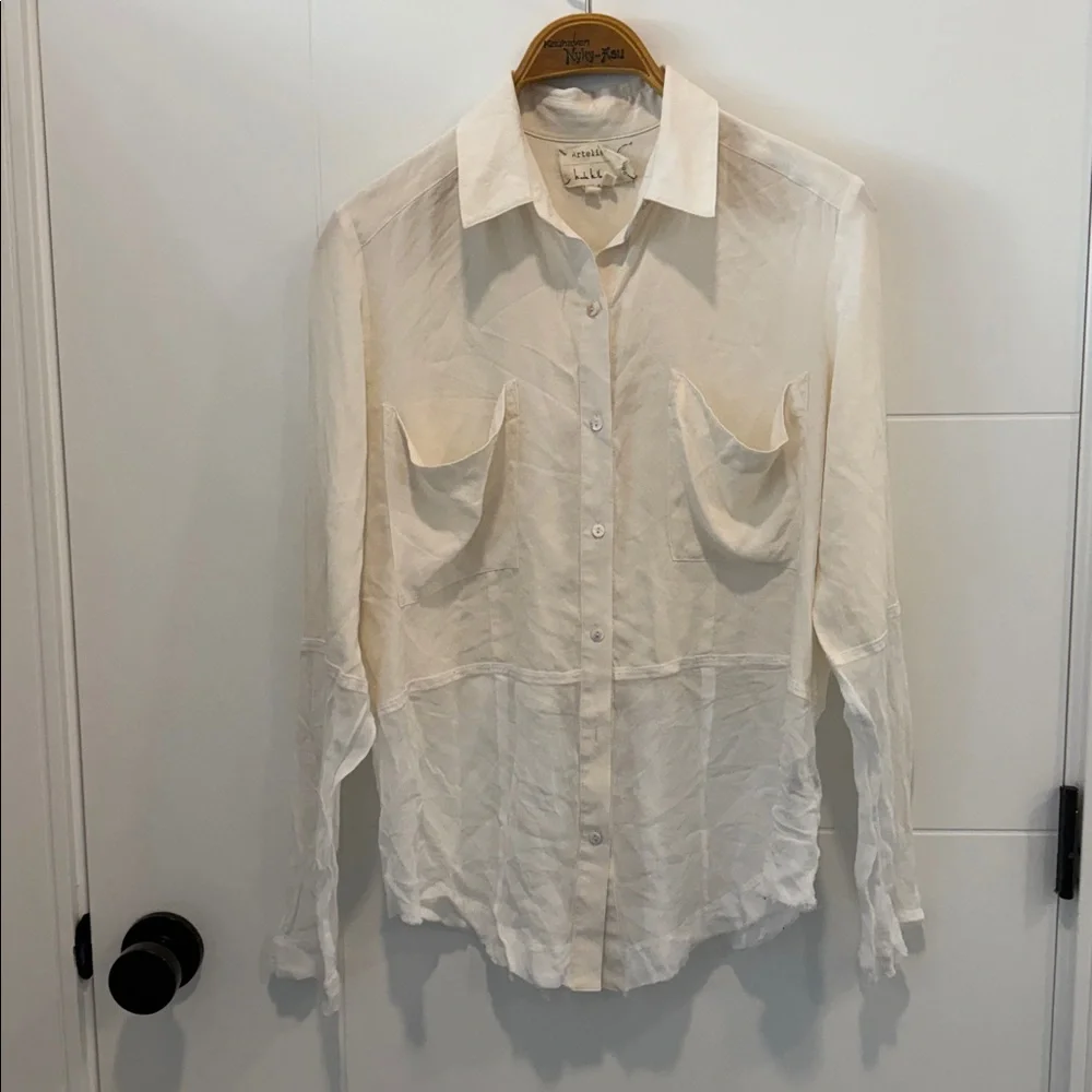 Artelier by Nicole Miller White Top size medium - Picture 3 of 7